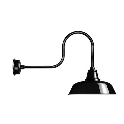 12" Goodyear LED Barn Light with Industrial Arm in Black