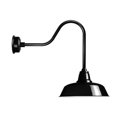 12" Goodyear LED Barn Light with Sleek Arm in Black