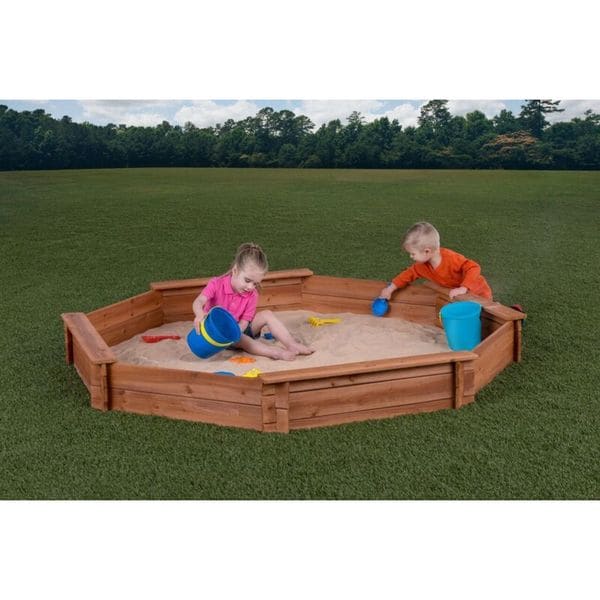 Creative Cedar Designs Octagon Sandbox with Cover (7' x 6'5" x 9")