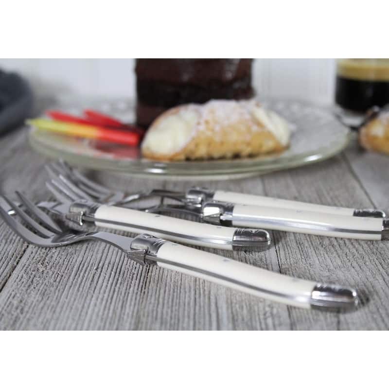 French Home Set of 4 Laguiole Faux Ivory Cake Forks