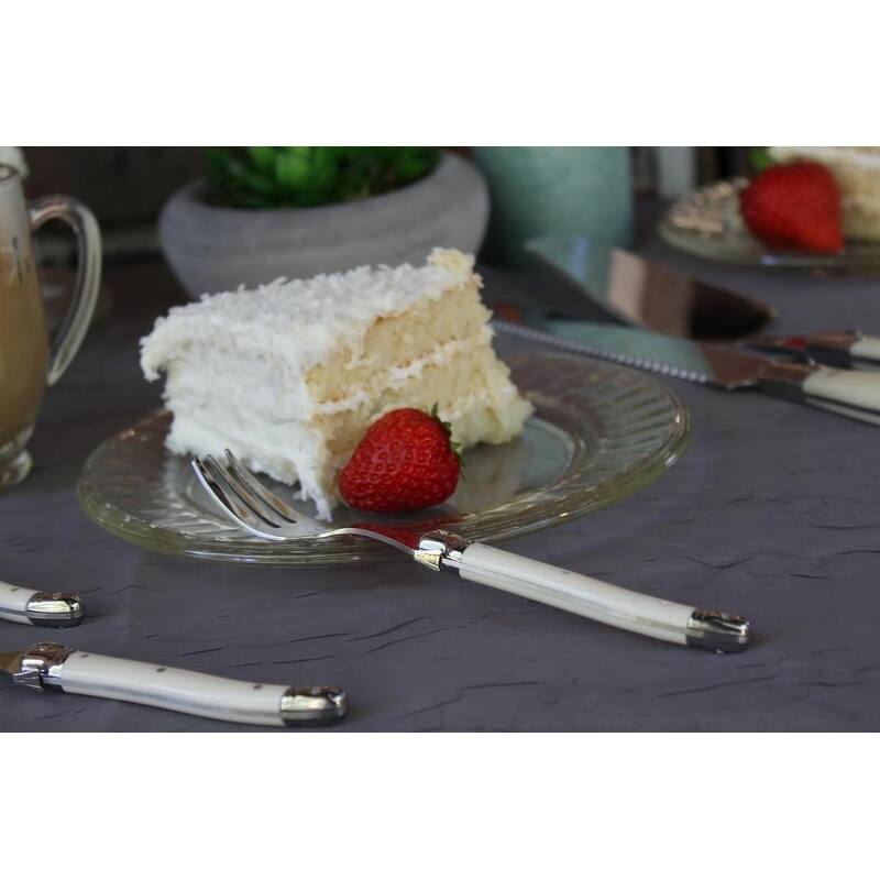 French Home Set of 4 Laguiole Faux Ivory Cake Forks