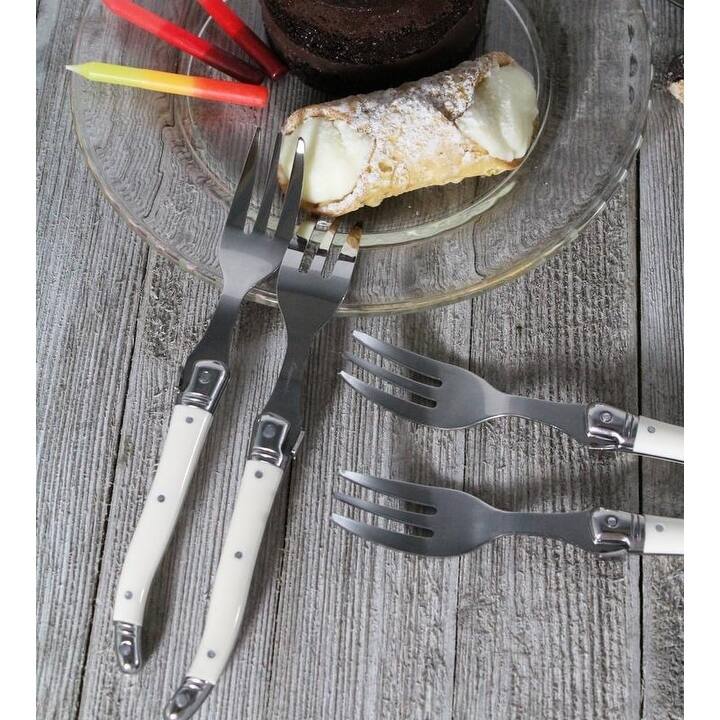 French Home Set of 4 Laguiole Faux Ivory Cake Forks