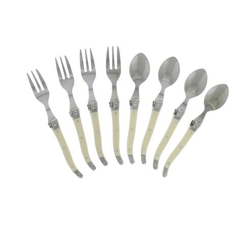 French Home 8 piece Laguiole Dessert / Cocktail Set with Faux Ivory Handles