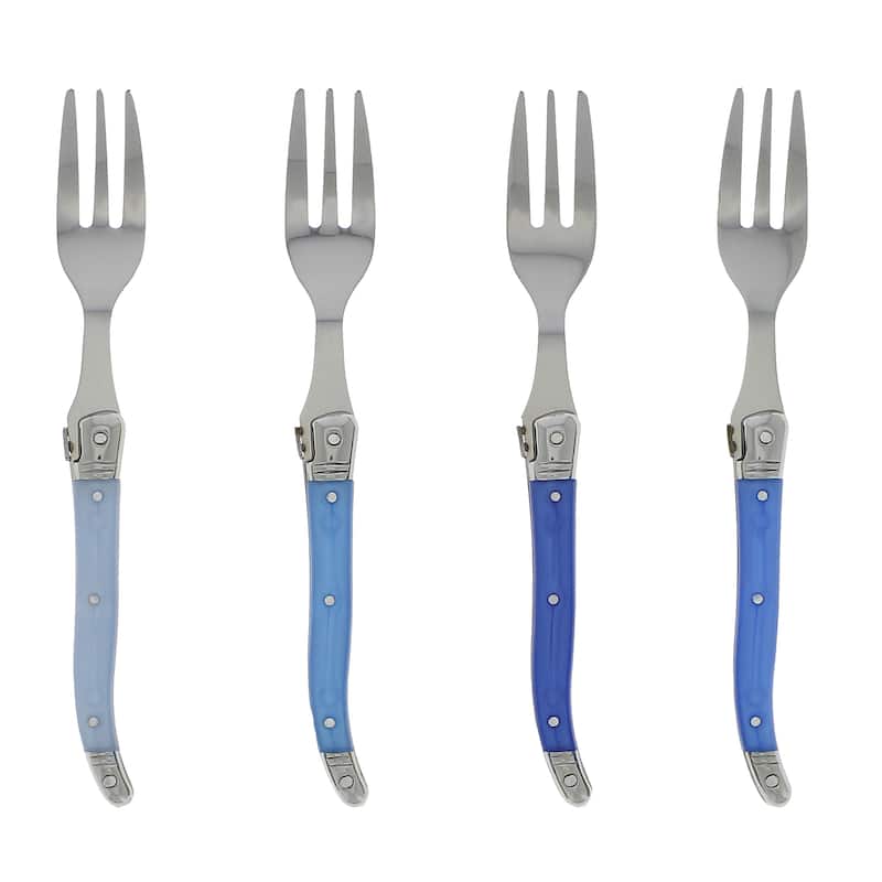 French Home Set of 4 Laguiole Shades of Blue Cake Forks