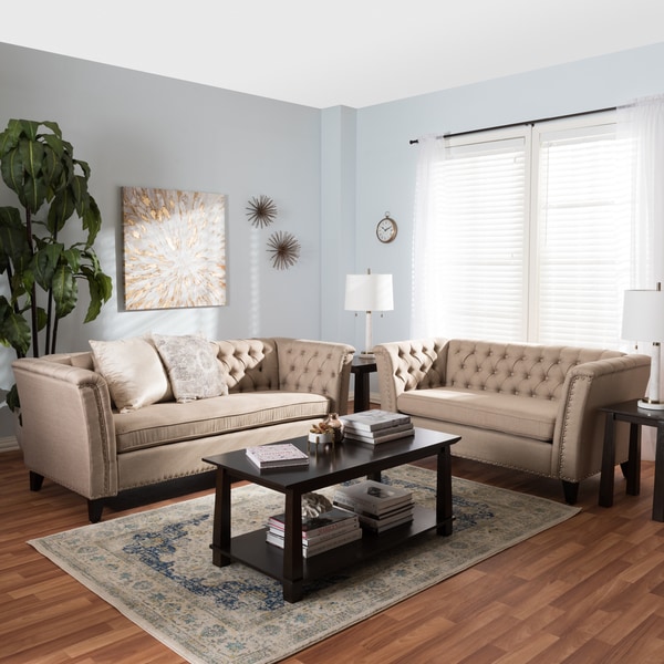 Contemporary Fabric 2-Piece Set by Baxton Studio
