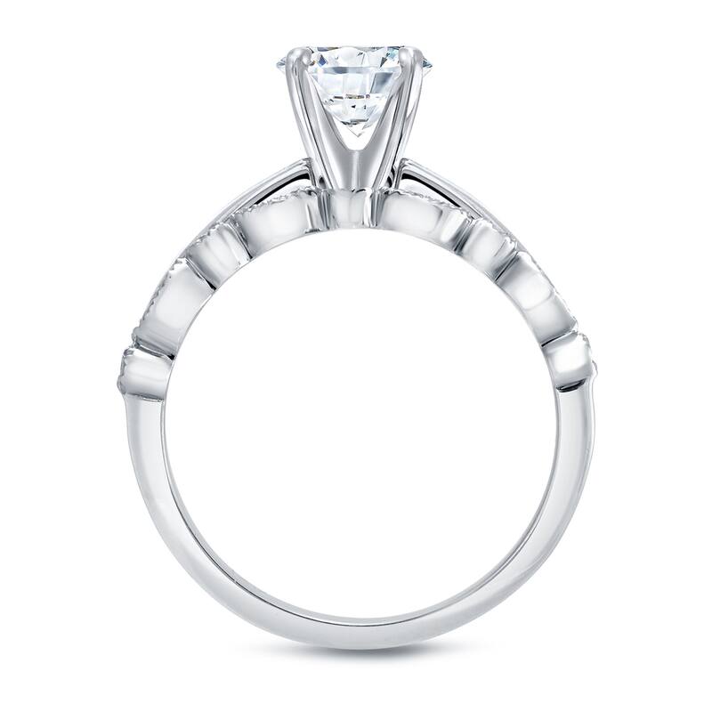 Auriya 14k Gold 2/3ctw Vintage Round Solitaire Diamond Engagement Ring Set