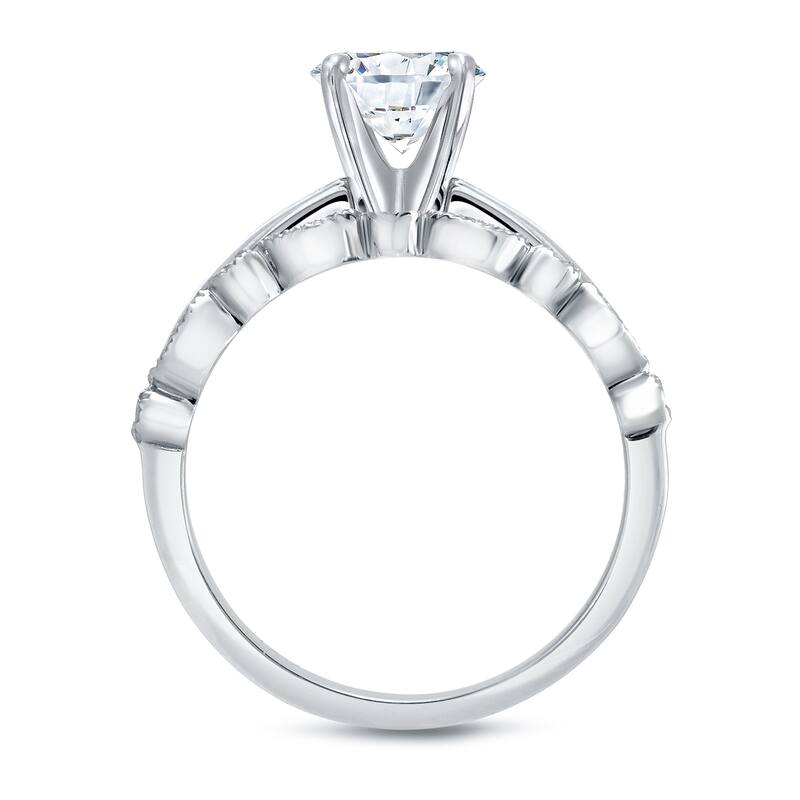 Auriya 14k Gold 7/8ctw Vintage Round Solitaire Diamond Engagement Ring Set