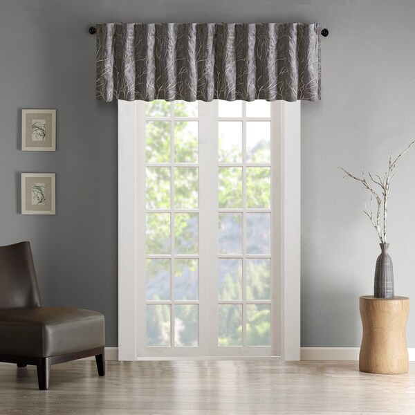 Madison Park Eliza Faux Silk Embroidered Window Valance - 50 x 18"