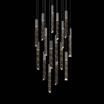 Sonneman Lighting Trinity 16-light LED Polished Chrome Square Round Pendant, Clear Shade