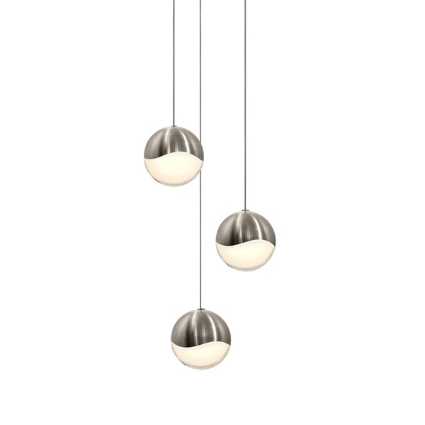 Impressive Modern White Pendant Lightmodern Light And Chrome Pendant Sonneman Lighting Gs 3 Light Led Satin Nickel Round Canopy White Gl