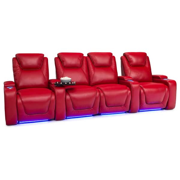 Seatcraft Equinox Leather Home Theater Seating Power Recline with ...