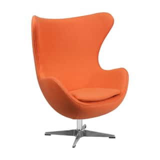 Offex Furniture Our Best Home Goods Deals Online At Offex Orange Wool Fabric Egg Chair With Tilt Lock Mechanism