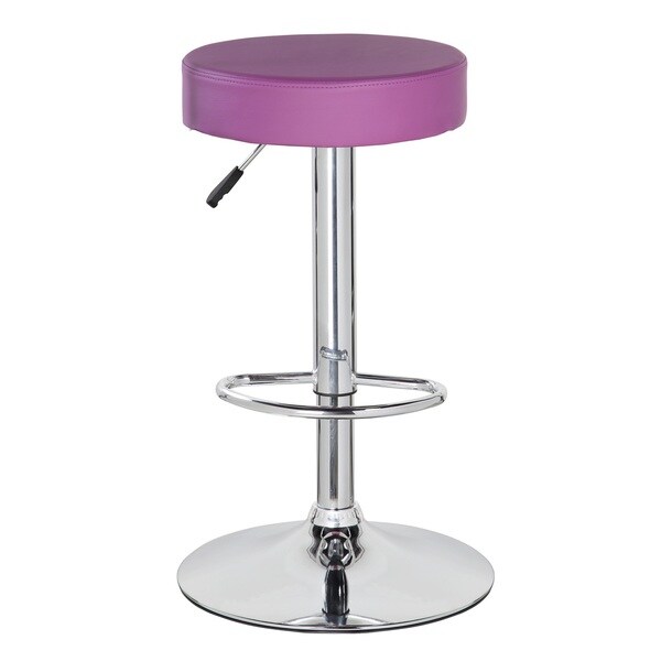 Purple Faux Leather And Chrome Backless Round Adjule Height Bar Purple Faux Leather And Chrome Backless Round Adjule Height Bar Stool