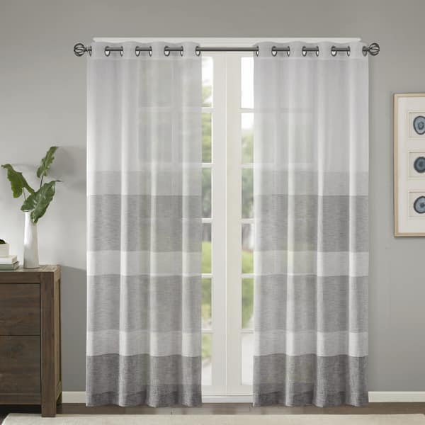 Shop Madison Park Jasper Woven Sheer Curtain Panel On Sale