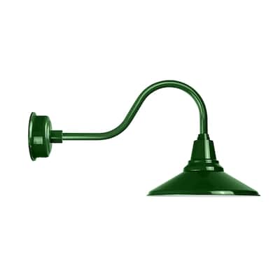 18" Calla LED Barn Light with Contemporary Arm in Vintage Green