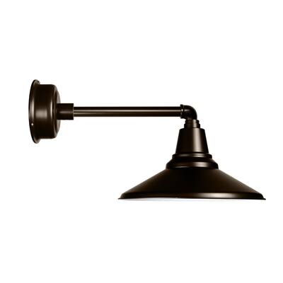 18" Calla LED Barn Light with Metropolitan Arm in Mahogany Bronze
