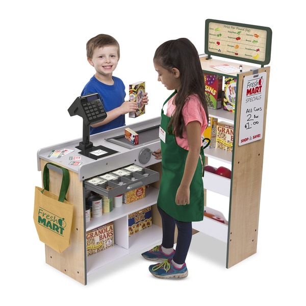 melissa and doug freestanding wooden fresh mart grocery store