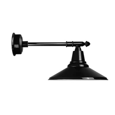 18" Calla LED Barn Light with Victorian Arm in Black
