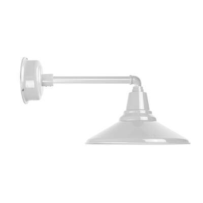 16" Calla LED Barn Light with Metropolitan Arm in White