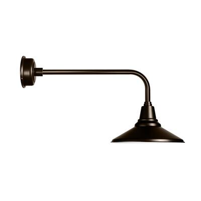 16" Calla LED Barn Light with Traditional Arm in Mahogany Bronze