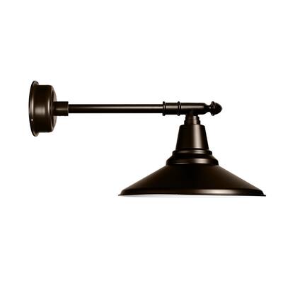 16" Calla LED Barn Light with Victorian Arm in Mahogany Bronze