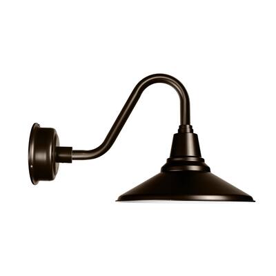 16" Calla LED Barn Light with Vintage Arm in Mahogany Bronze