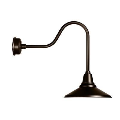 16" Calla LED Barn Light with Sleek Arm in Mahogany Bronze