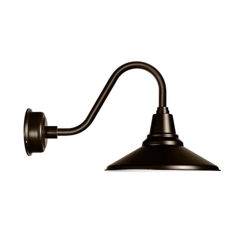 16" Calla LED Barn Light with Rustic Arm in Mahogany Bronze