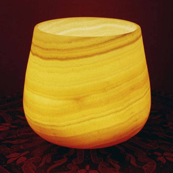 Handmade Pear Shaped Alabaster Votive (Egypt)