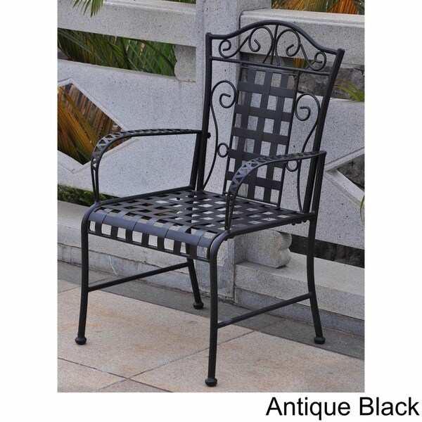 Shop International Caravan Mandalay Iron Patio Dining Chair Set Of 2 Overstock 1665967