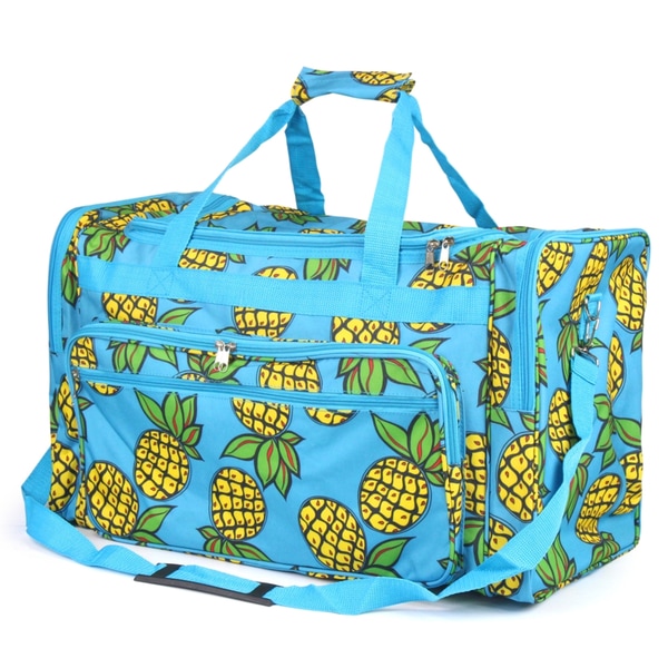 Shop Zodaca Pineapple Large Duffel Travel Bag Overnight Weekend Handbag Camping Hiking Zipper ...