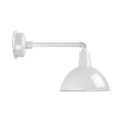 14" Blackspot LED Barn Light with Metropolitan Arm in White