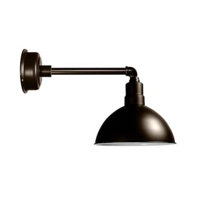 14" Blackspot LED Barn Light with Metropolitan Arm in Mahogany Bronze