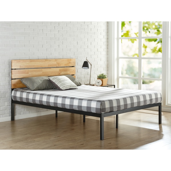 zinus sonoma metal and wood platform bed