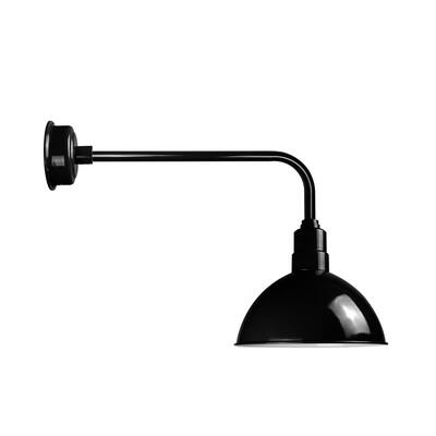 14" Blackspot LED Barn Light with Traditional Arm in Black