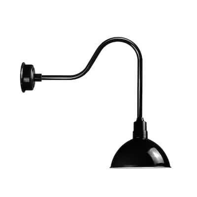 14" Blackspot LED Barn Light with Sleek Arm in Black