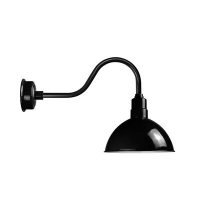 14" Blackspot LED Barn Light with Contemporary Arm in Black