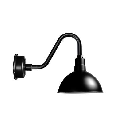 12" Blackspot LED Barn Light with Vintage Arm in Matte Black
