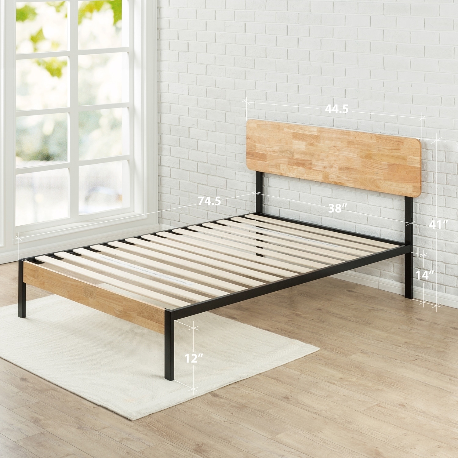 zinus tuscan metal wood bed