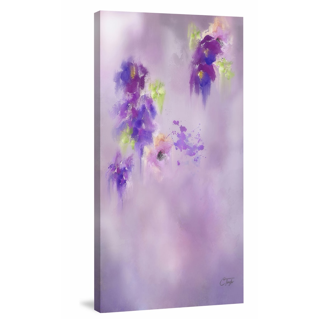 'Cascading Orchids' Painting Print on Wrapped Canvas - Multi-Color
