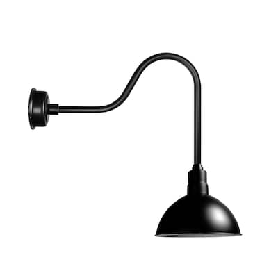 8" Blackspot LED Barn Light with Sleek Arm in Matte Black