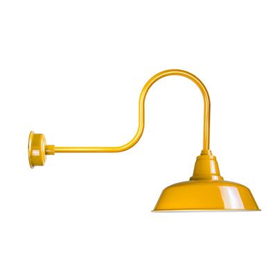 10" Goodyear LED Barn Light with Industrial Arm in Yellow