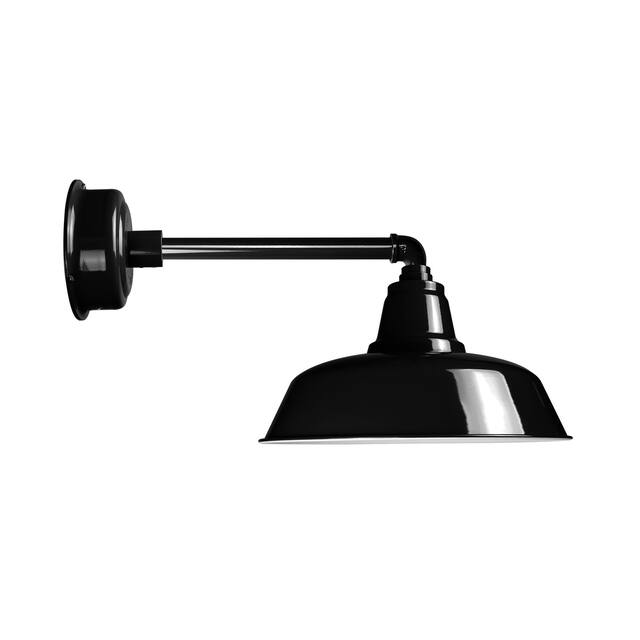 14" Goodyear LED Barn Light with Metropolitan Arm in Black