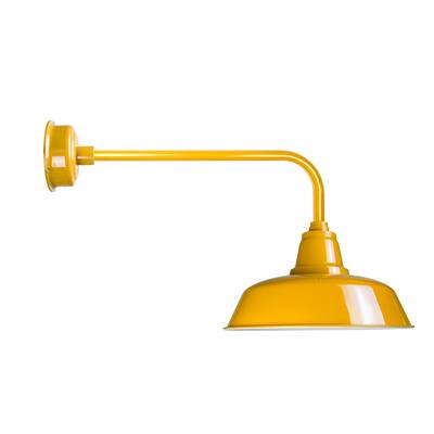 14" Goodyear LED Barn Light with Traditional Arm in Yellow