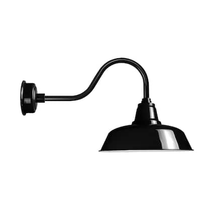 16" Goodyear LED Barn Light with Contemporary Arm in Black