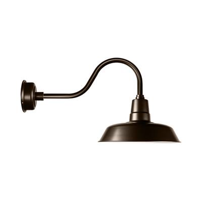 16" Goodyear LED Barn Light with Contemporary Arm in Mahogany Bronze
