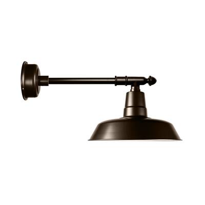 16" Goodyear LED Barn Light with Victorian Arm in Mahogany Bronze