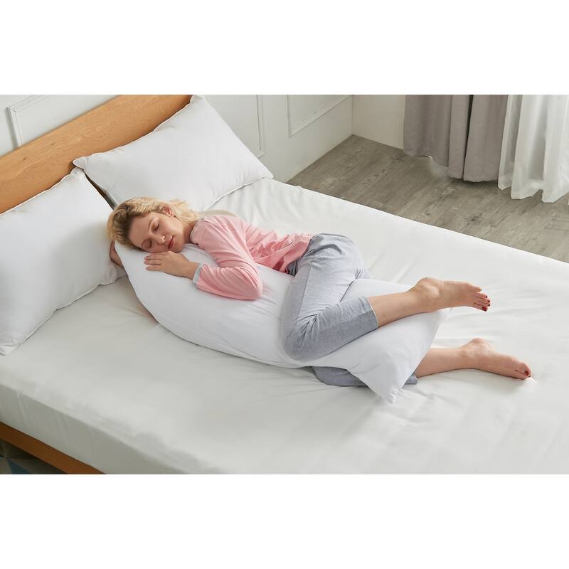 Cheer Collection 20 x 54-inch Down Alternative Side Body Pillow - White