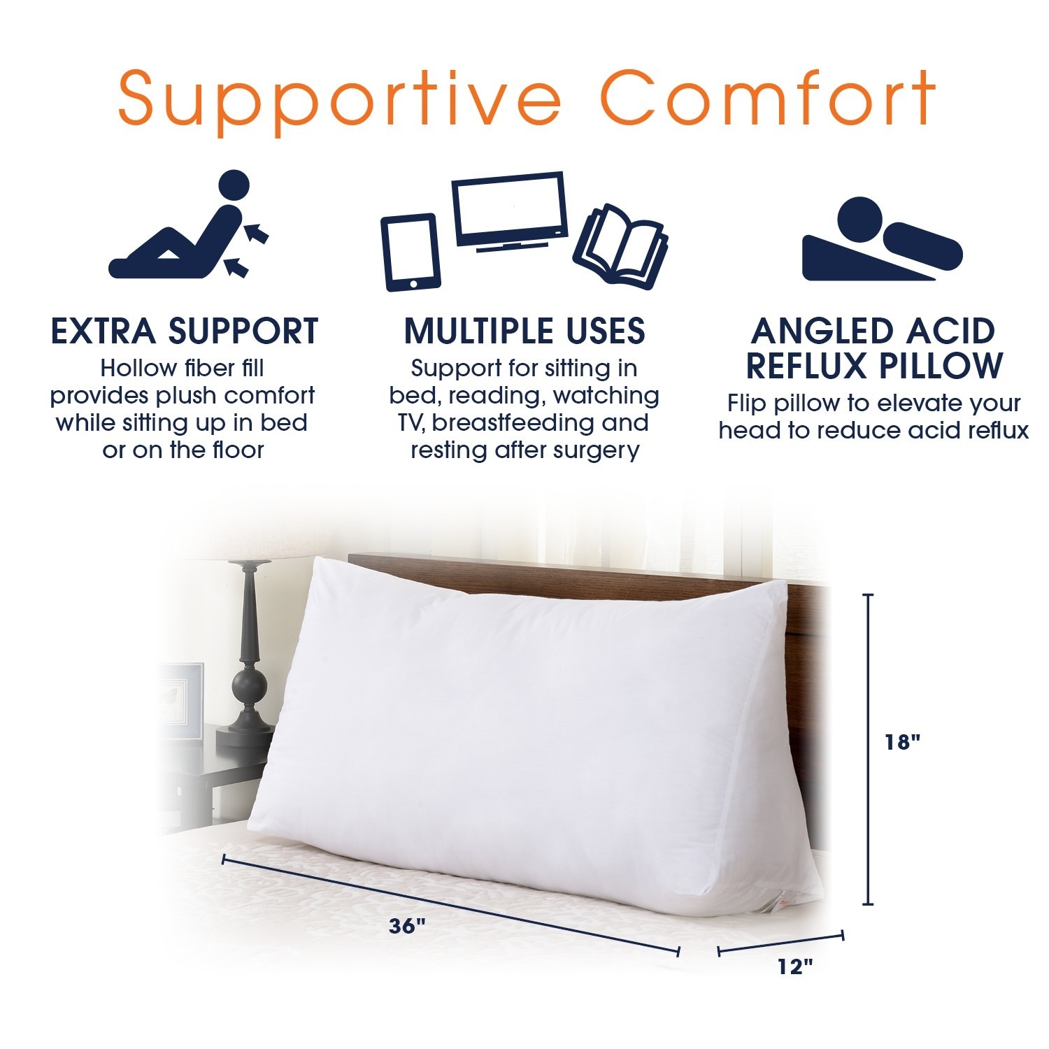 Cheer Collection Hypoallergenic Hollow Fiber Pillows - White, Standard (Set  of 4)