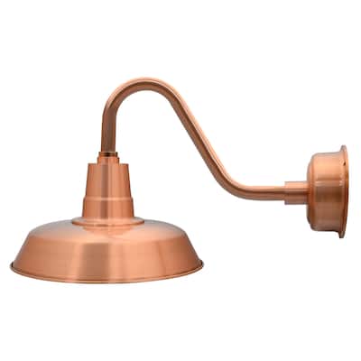 16" Oldage LED Barn Light with Vintage Arm in Solid Copper